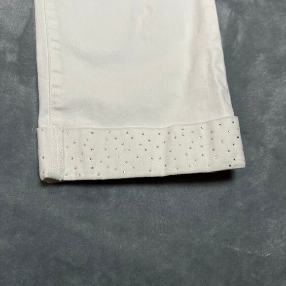 Chico's Embellished Capri Jeans Size 4/S Casual Preppy Coastal Beach Minimalist - Picture 7 of 10